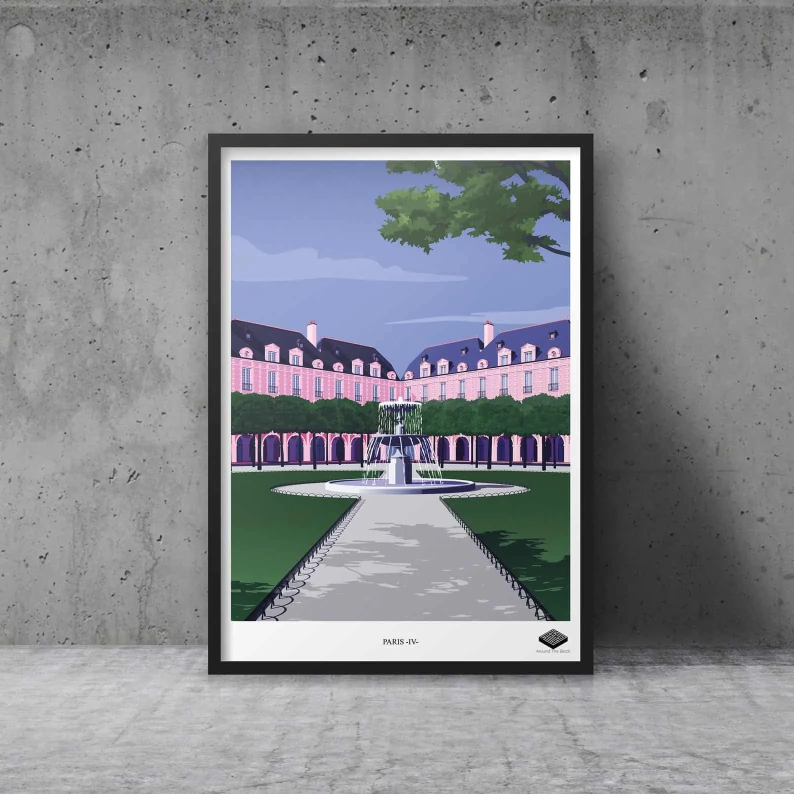 Affiche A3 - Paris IV - Place des Vosges – Around The Block