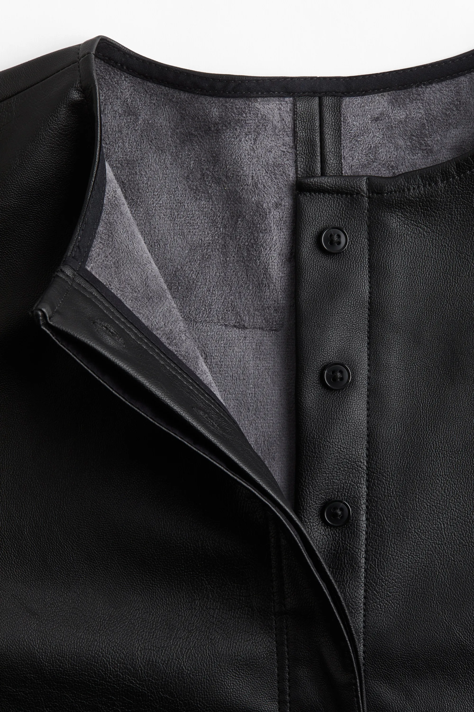 Blouse popover en tissu enduit - Noir