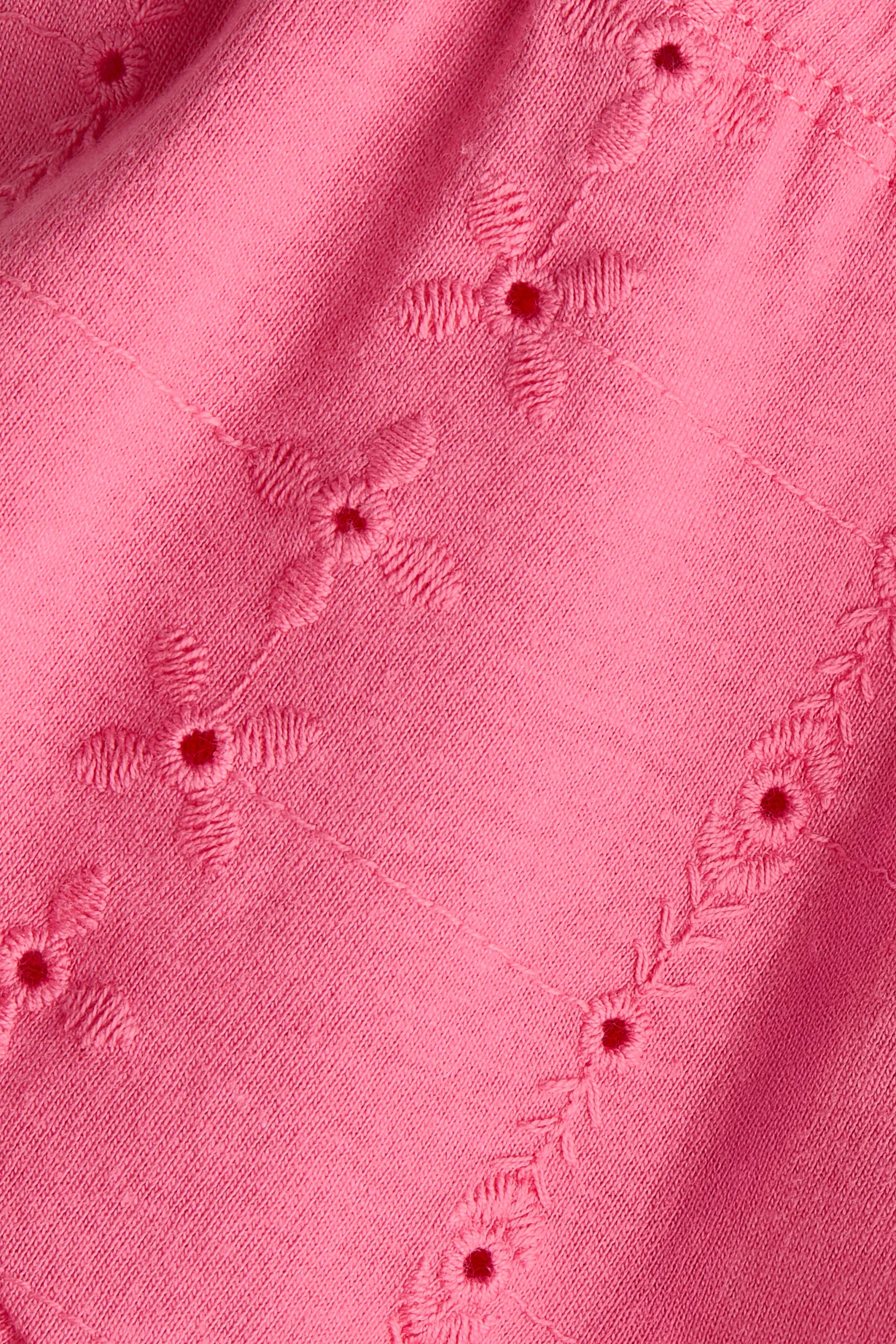 Short avec broderie anglaise - Rose flamboyant