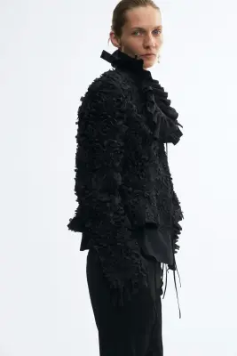 Blazer péplum avec applications - Noir — photo 4