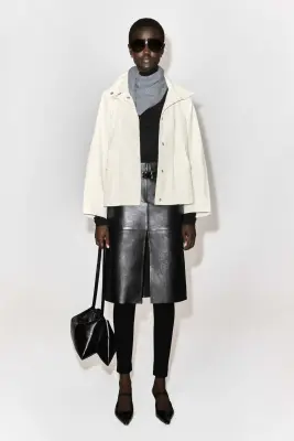 VESTE À COL CHEMINÉE EN NYLON - ÉCRU — photo 1