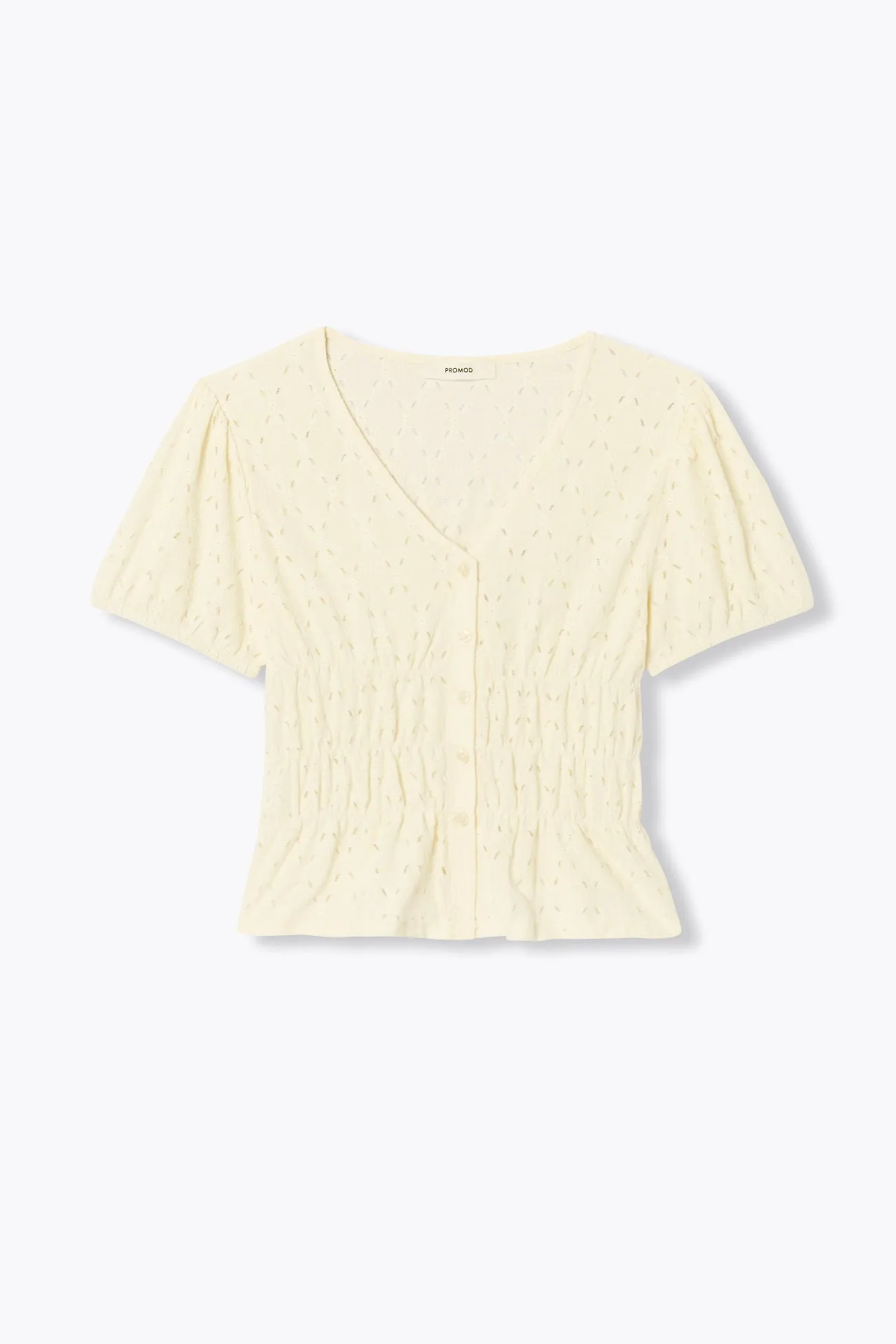 T-shirt smocké ajouré Femme