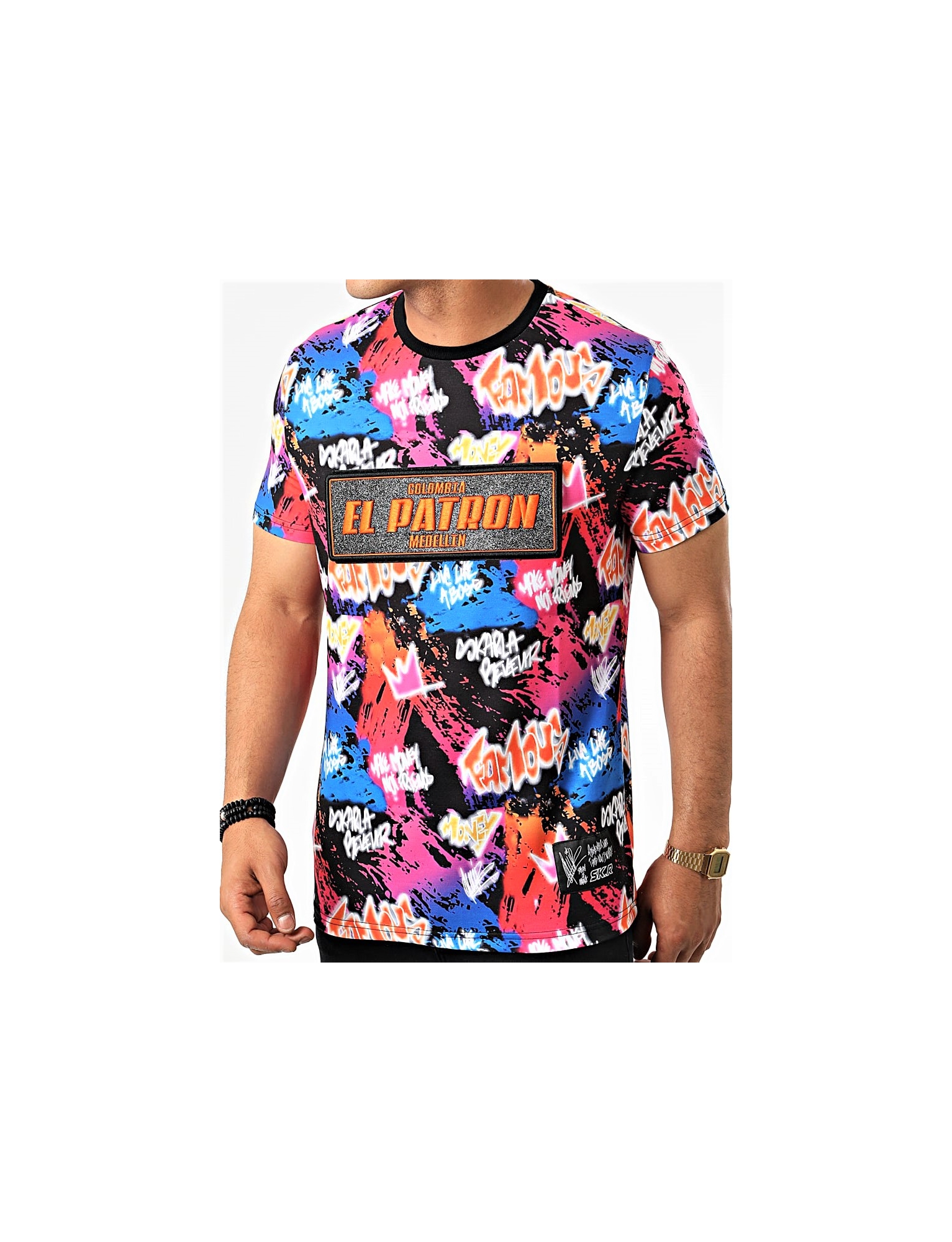 Tee shirt skr Plata o plomo Néon multicolore