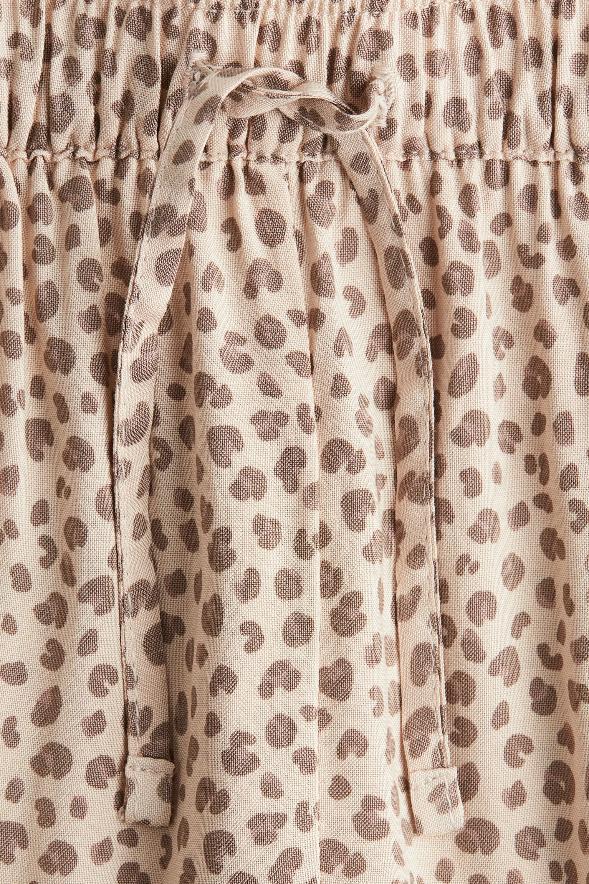 Pantalon jogger tissé - Beige clair/imprimé léopard