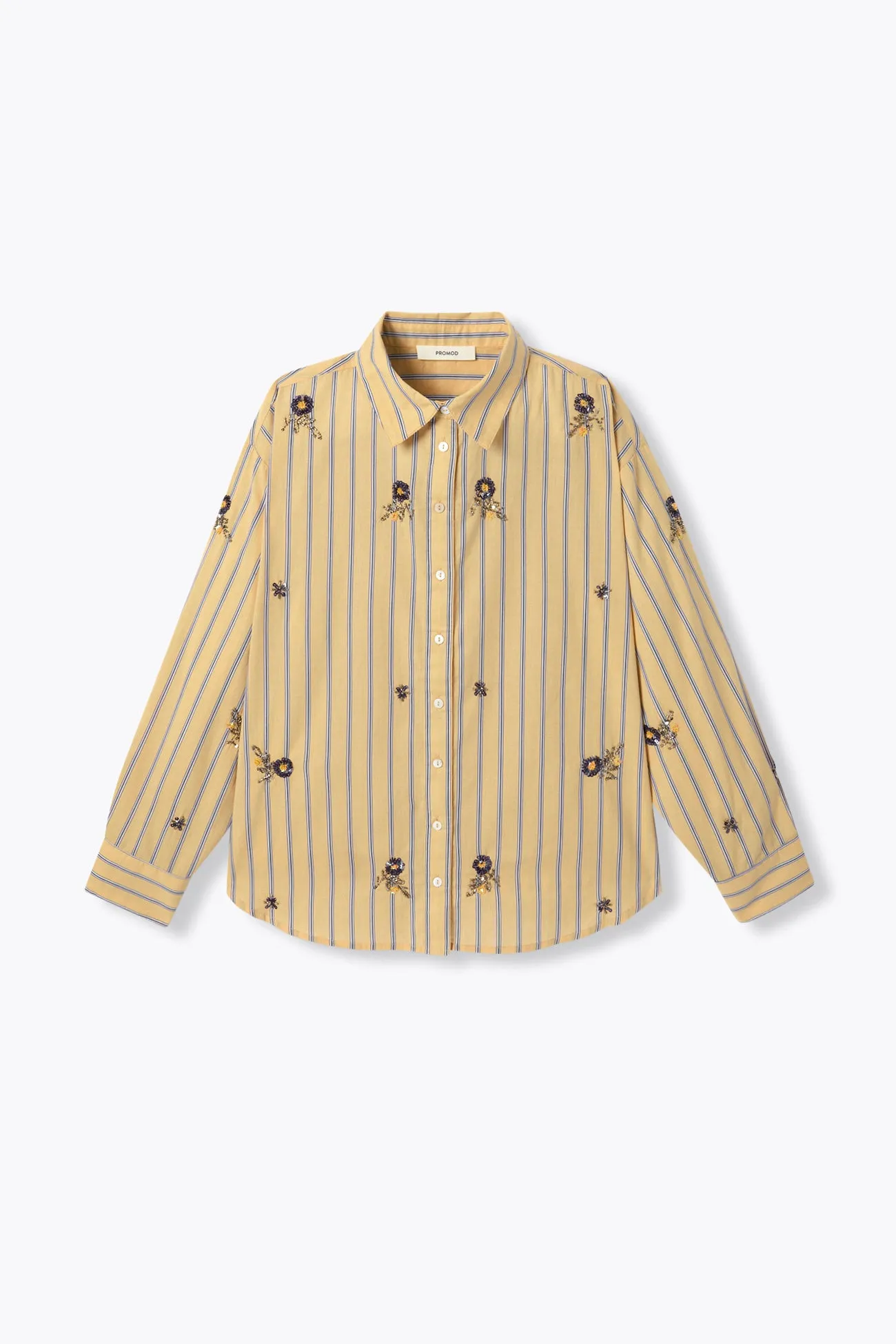 Chemise rayée brodée Femme