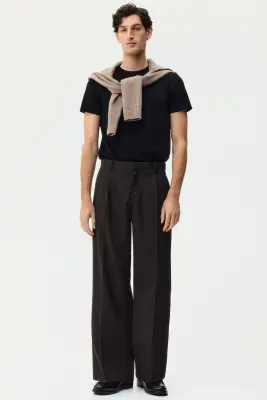 T-shirt Slim Fit en coton pima - Noir — photo 1