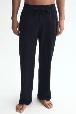 Pantalon Relaxed Fit en jersey - Noir — photo 2