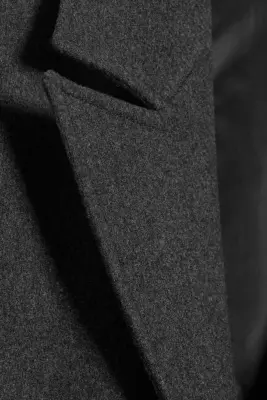 Manteau oversize en laine mélangée à boutonnage simple - Gris foncé chiné — photo 4