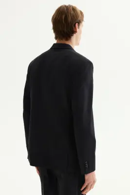 Veste Slim Fit en laine mélangée - Noir — photo 4