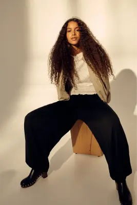 Pantalon en jersey avec jambes ballon - Noir — photo 1