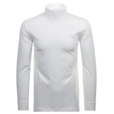 RAGMAN COL ROULE GRANDE LONGUEUR COTON Blanc — photo 1