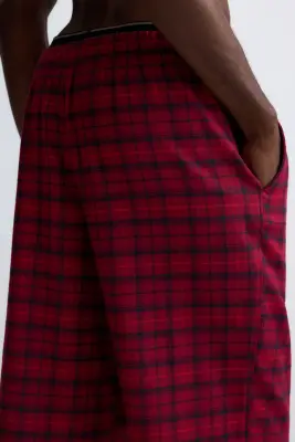 Pantalon Relaxed Fit en flanelle - Rouge/carreaux — photo 3