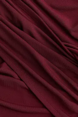 Top en jersey à effet drapé - Rouge foncé — photo 3