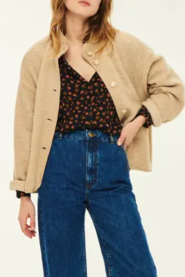 veste laine beige zlavina latte — photo 1