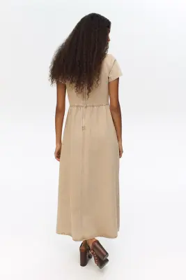 Robe maxi en denim - Beige — photo 3