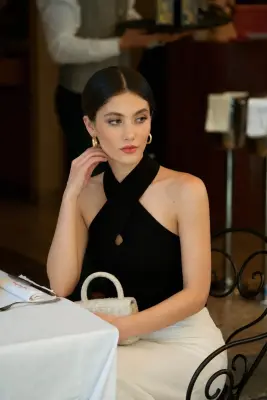 Amanda Halter Knit Top - Black — photo 2