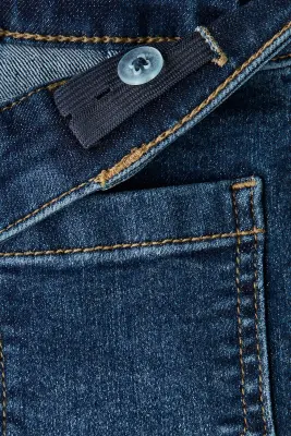 Flared Leg Jeans - Bleu denim foncé — photo 2