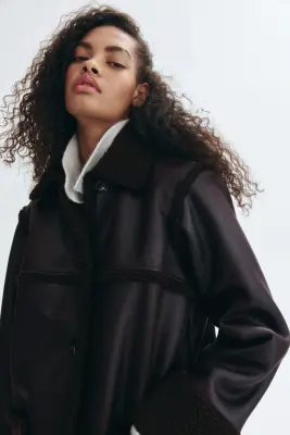 Manteau double face - Marron foncé — photo 1