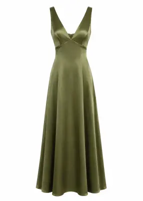 Calista Maxi Dress - Olive — photo 3