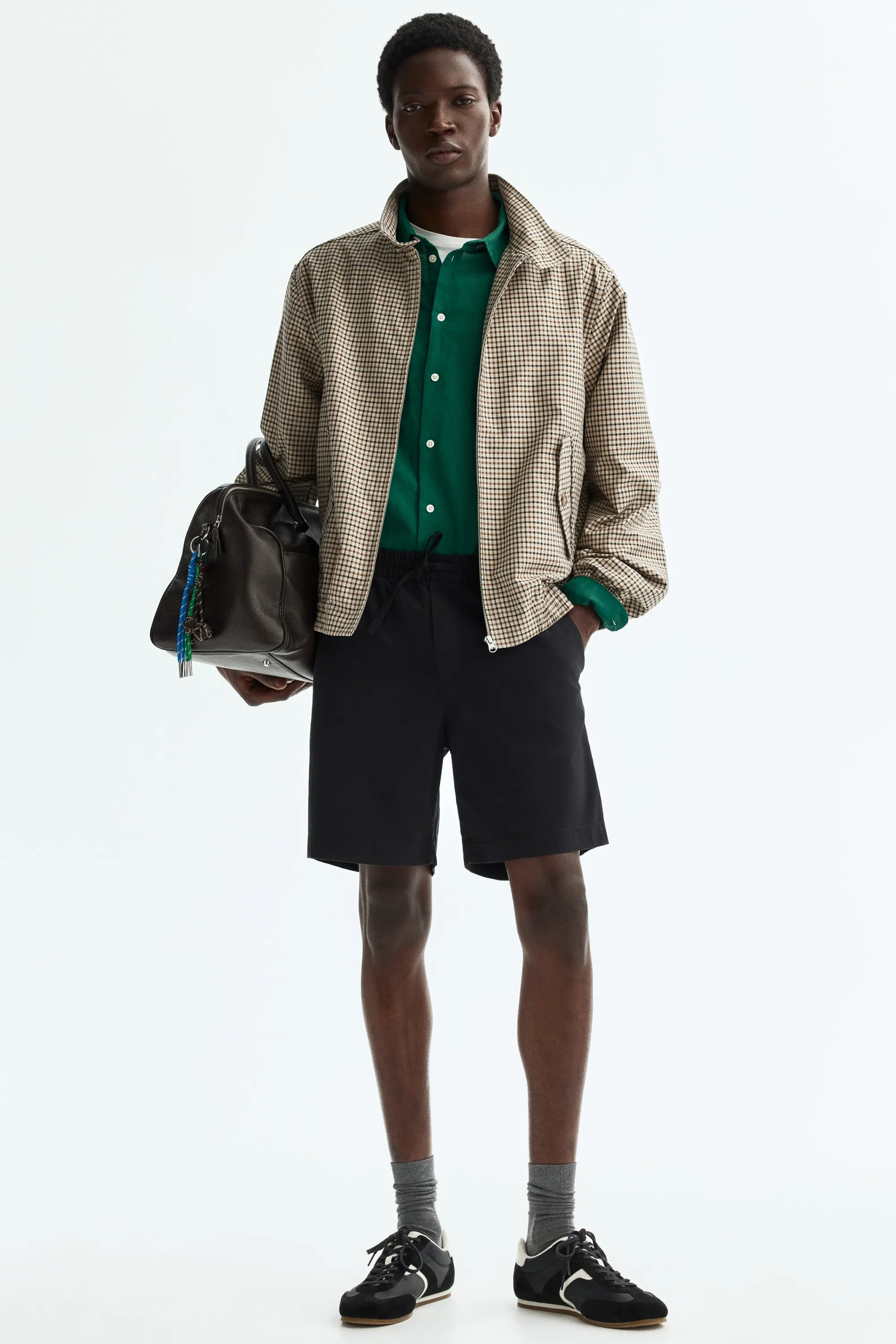 Short Relaxed Fit en coton - Noir