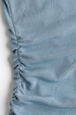 Top en jersey à effet drapé - Turquoise ancien — photo 3
