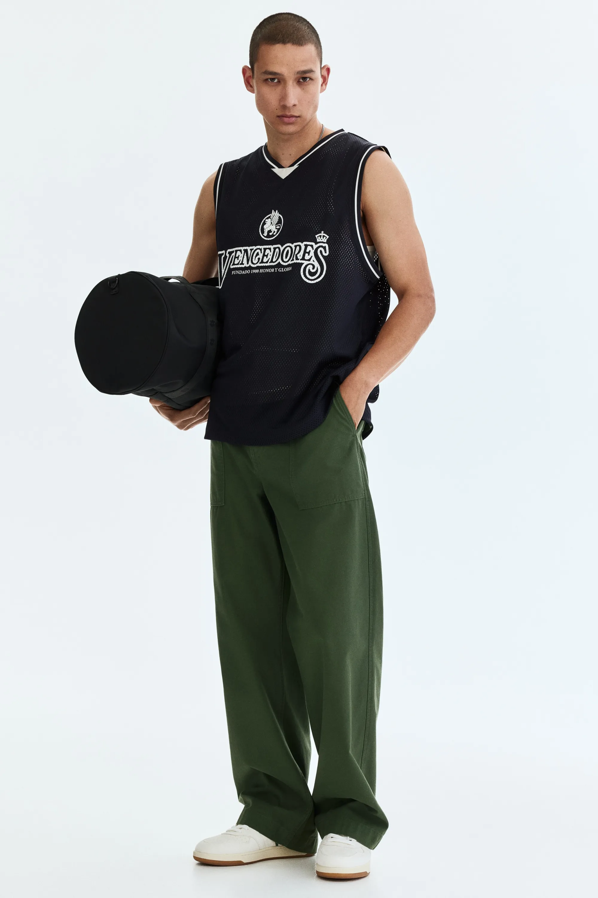 Débardeur Relaxed Fit en mesh imprimé - Noir/Vencedores