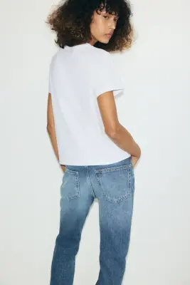 T-shirt en coton interlock - Blanc — photo 3