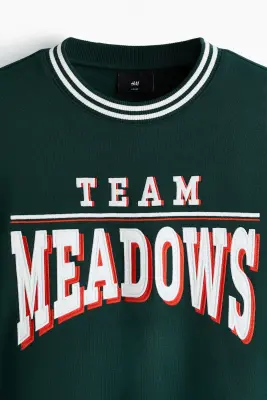 Sweat imprimé Loose Fit - Vert foncé/Team Meadows — photo 4