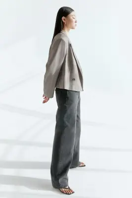 Blazer court - Gris/rayé — photo 5