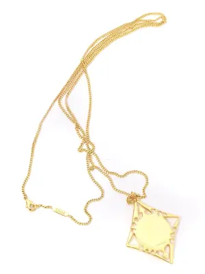 Collier sautoir chaîne fine laiton dorée pendentif losange Prix boutique 600€ — photo 5
