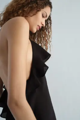 Robe dos nu volantée - Noir — photo 2