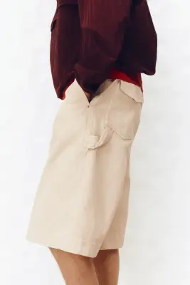 Short Carpenter Loose Fit - Beige clair — photo 3