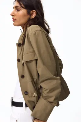 Veste en twill de coton - Vert kaki — photo 3