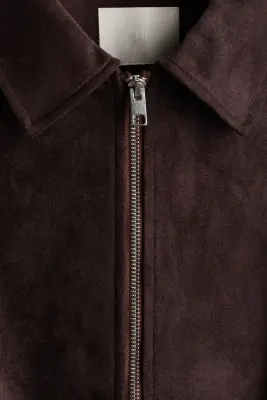 Veste avec col - Marron foncé — photo 4