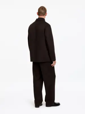 Blazer en laine double face - Marron foncé — photo 2