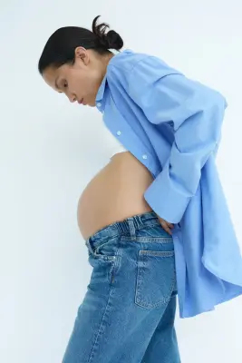 MAMA Straight Low Waist Jeans - Bleu denim — photo 2