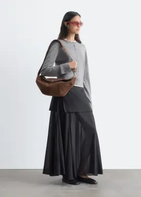 Cardigan en laine à maille unie - Gris — photo 3