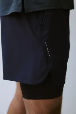 Short de sport superposé DryMove™ - Bleu marine — photo 2
