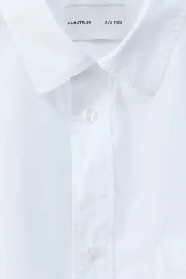 Chemise Loose Fit en popeline de coton - Blanc — photo 5