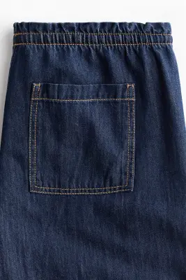Pantalon en denim avec taille élastique - Bleu denim foncé — photo 3