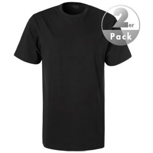 RAGMAN TEE SHIRT COL ROND LOTX2  GRANDE LONGUEUR Noir