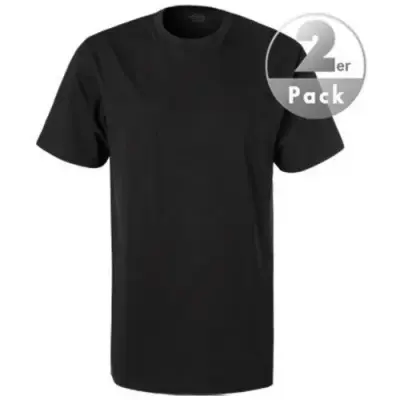 RAGMAN TEE SHIRT COL ROND LOTX2  GRANDE LONGUEUR Noir — photo 1