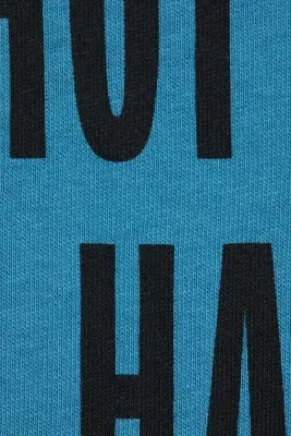 T-shirt carré imprimé à manches courtes - Bleu — photo 4