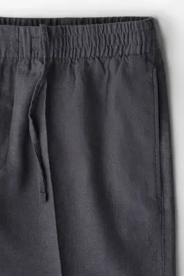 Short Regular Fit en lin mélangé - Gris foncé — photo 1