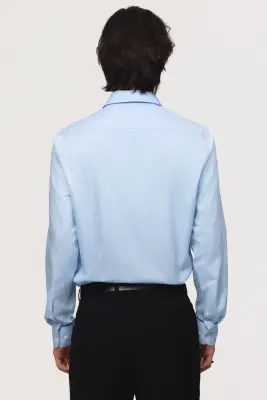 Chemise Slim Fit en coton - Bleu — photo 5