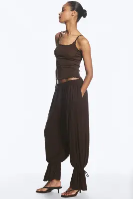 Pantalon ballon en jersey - Marron foncé — photo 3