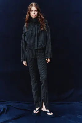 Pantalon à taille élastique en jersey romanite - Noir — photo 1