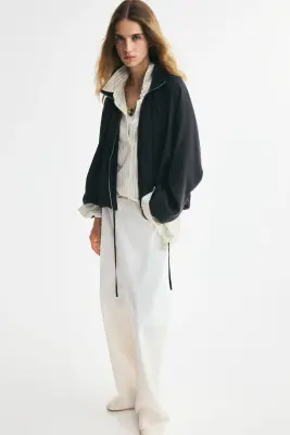 Veste oversize avec cordon de serrage - Gris foncé — photo 2