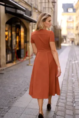Rina Midi Dress - Brick — photo 6
