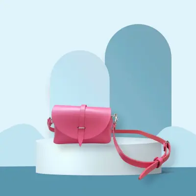 Petit Sac Bandoulière en Cuir Rose — photo 1